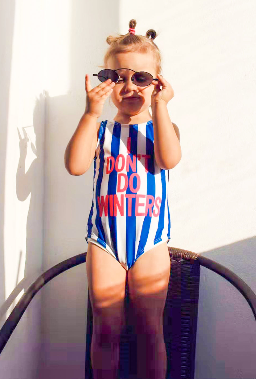 Blue Stripe Girls Swimsuit