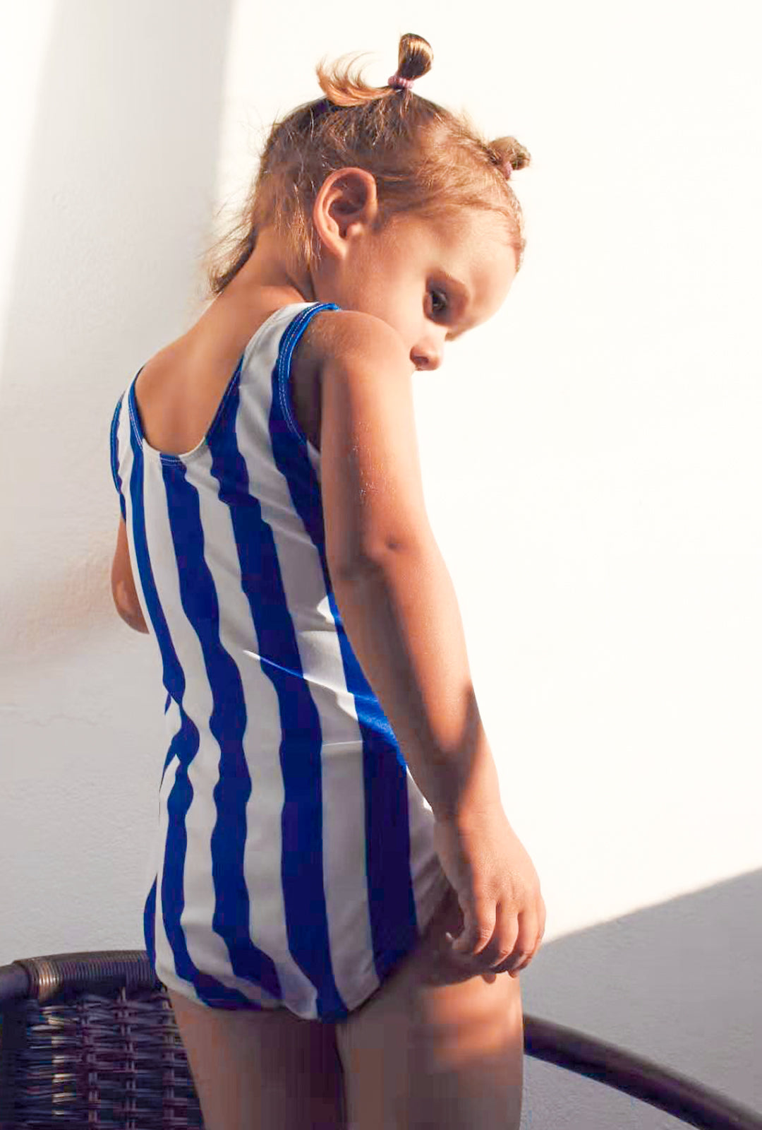 Blue Stripe Girls Swimsuit